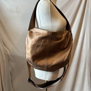 As New Gianni Chiarini Bronze Bag Messenger Crossbody Convertible Purse Hobo